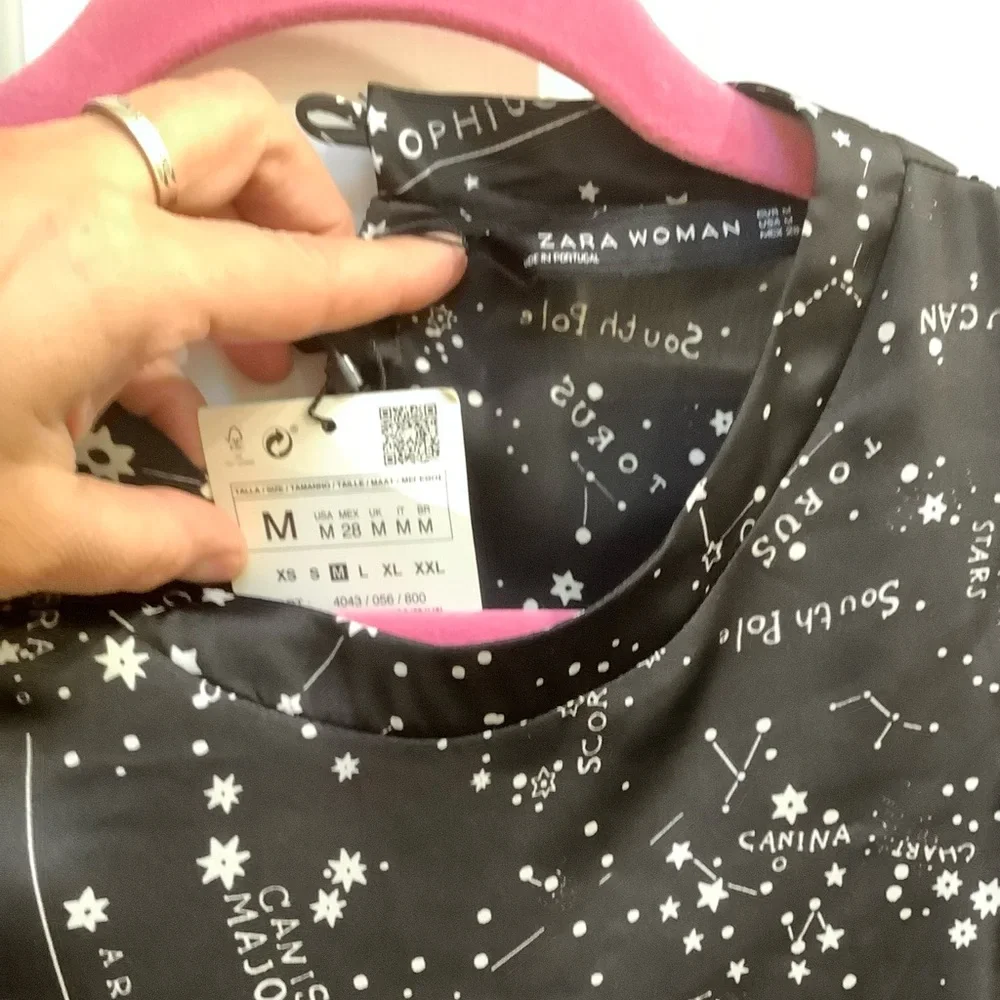 NWT ZARA Zodiac Constellation Blouse Size M - Picture 4 of 7